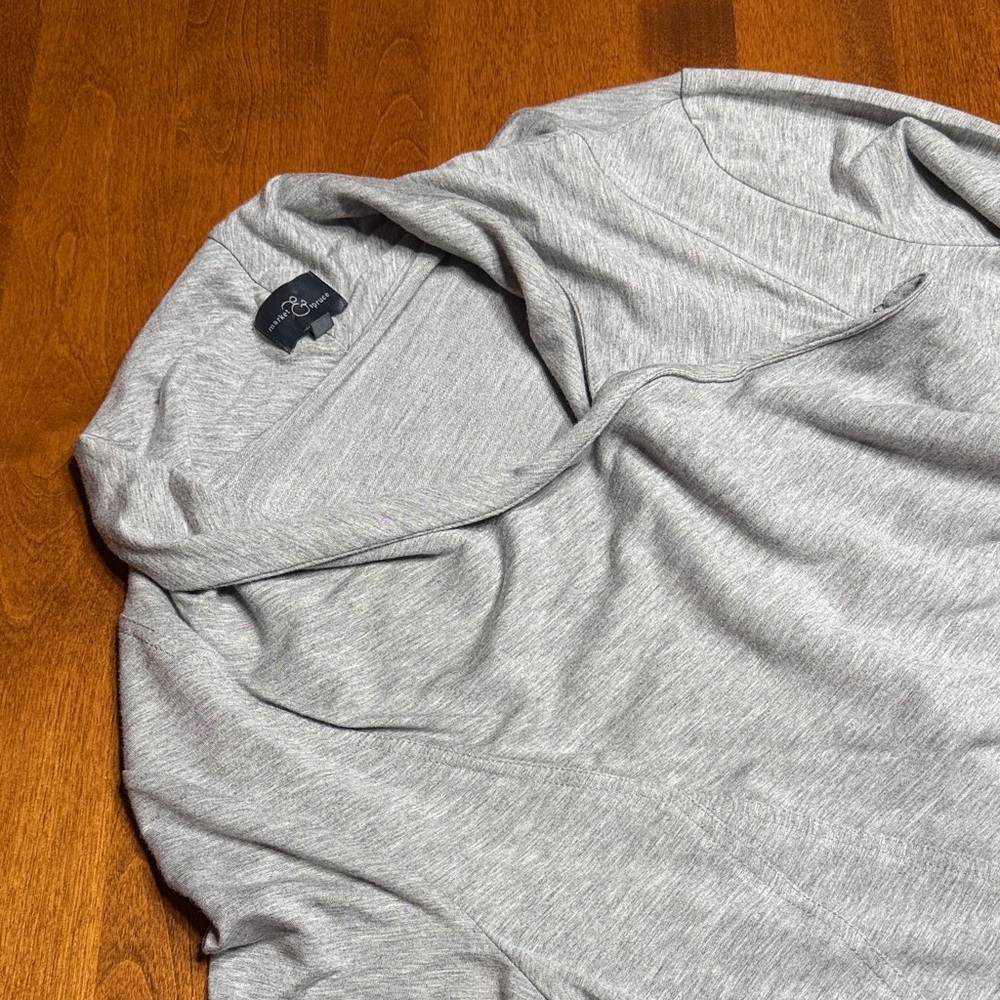 Market & Spruce Asymmetrical Gray Long Sleeve XL Jersey Cardigan